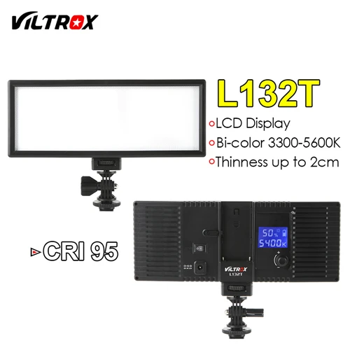 L132T Viltrox L132T светодиодный светильник для видео ультра тонкий ЖК-дисплей двухцветный и Диммируемый DSLR студийный светильник лампа панель для камеры DV видеокамеры - Цвет: L132T