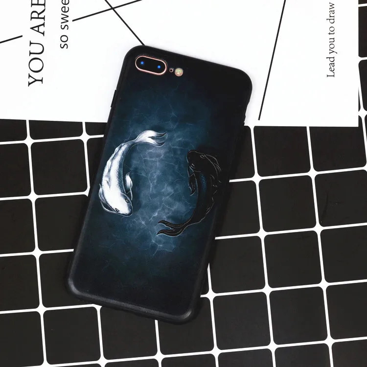 Подходит для iphone6 7 8 x xr xmax мобильный телефон оболочки окрашенные 3D тисненые сливы