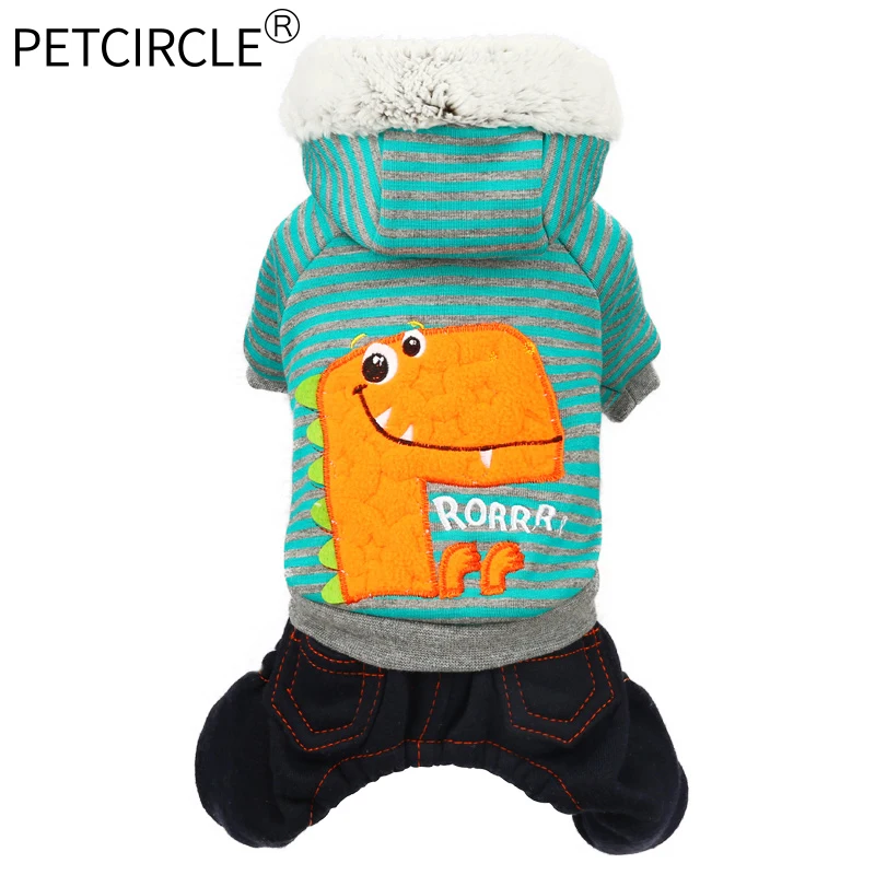 PETCIRCLE одежда для щенков и собак Одежда Тедди Французский бульдог Осень Зима Одежда для кошек номер динозавр одежда для четвероногих