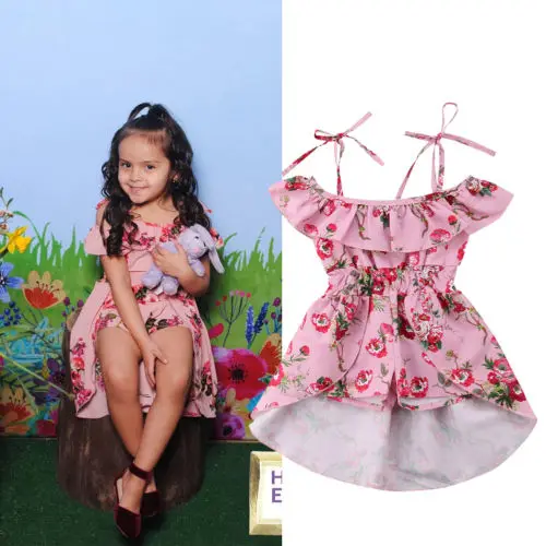 Kid Girl Summer Print Short Pants Tuxedo Romper Clothes Floral Toddler Kids Baby Jumpsuit Outfits Dresses | Детская одежда и обувь