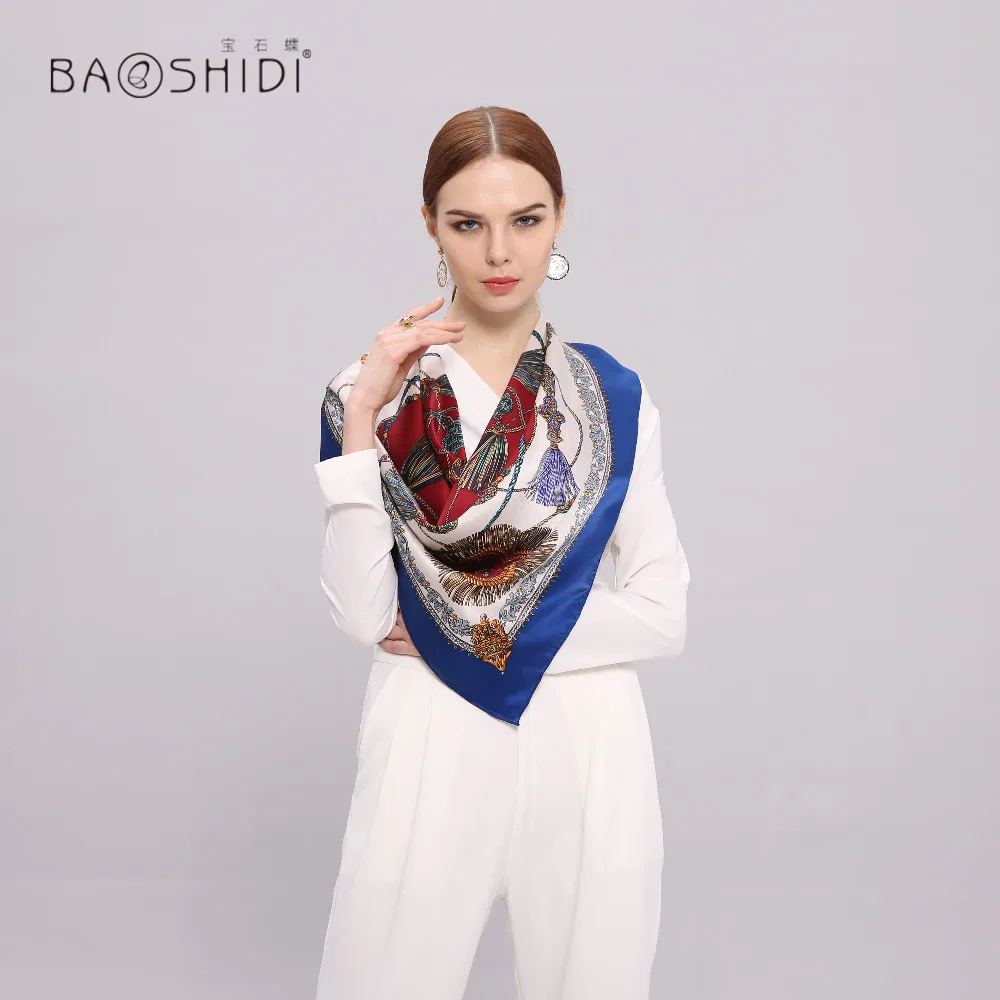 100% шелковый шарф квадратная Женская шаль бесконечности модные женские шарфы