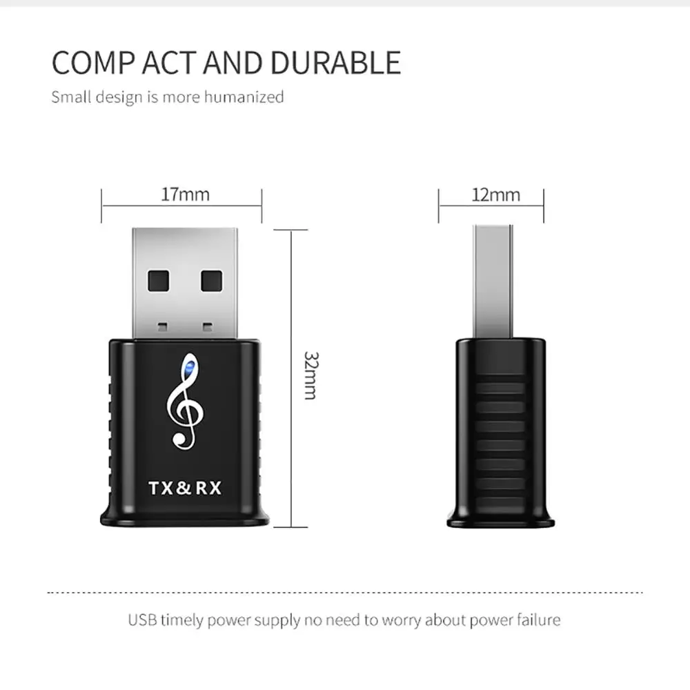 

2-in-1 Music Audio Transceiver Receiver Transmitter For Bluetooth 5.0, USB Computer Speaker Headphone Adapter