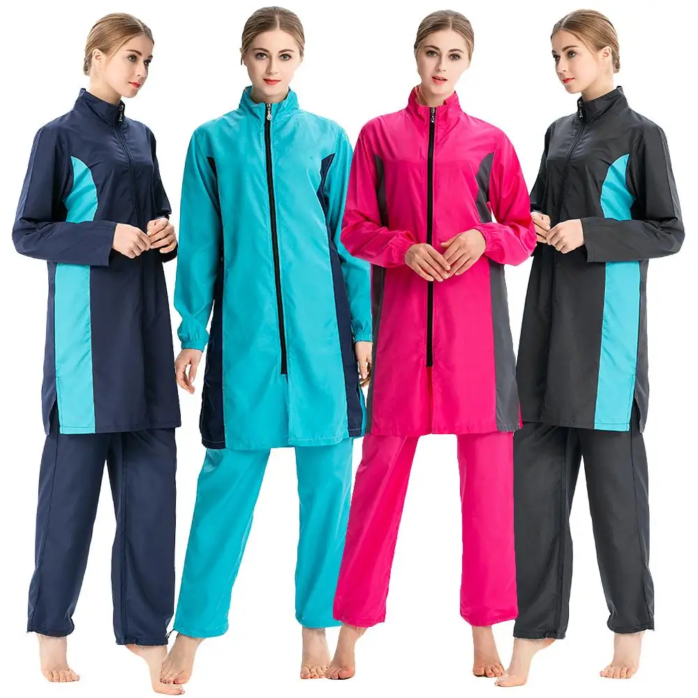 4 Цвета купальник для мусульманок хиджаб скромный Купальник 3 шт. Исламская