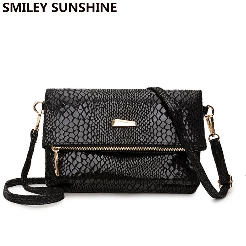 SMILEY SUNSHINE, маленькие сумки через плечо для женщин,, холщовые женские сумки-мессенджеры, черные, под змеиную кожу, женские ручные сумки