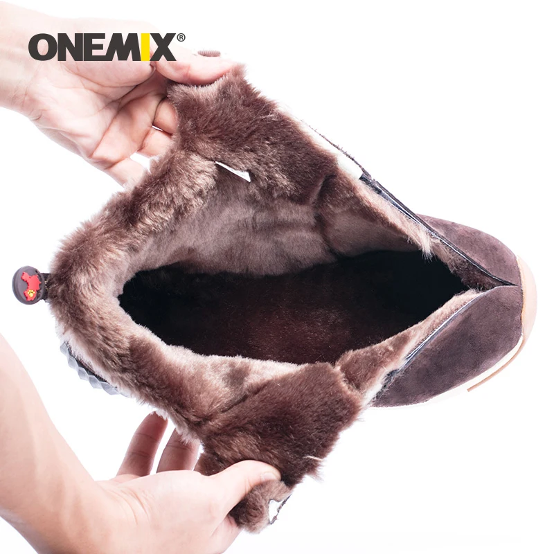 Женские зимние ботинки ONEMIX сохраняющие тепло кроссовки для мужчин удобная обувь