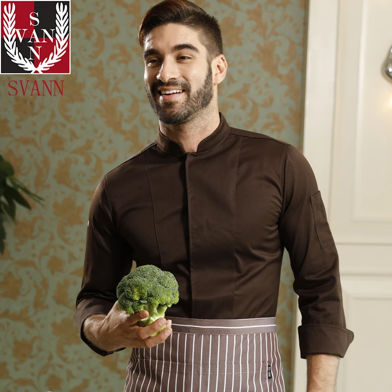 Моющиеся куртки шеф повара с длинным рукавом Классическая дышащая куртка