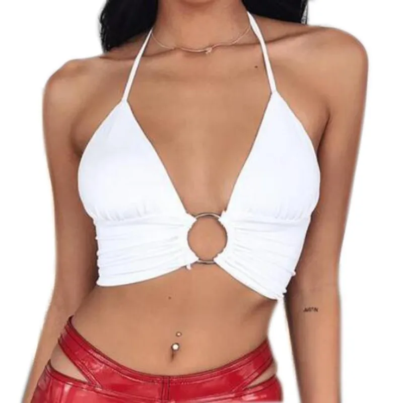Новинка женский топ на бретельках с открытой спиной бандажный со шнуровкой и