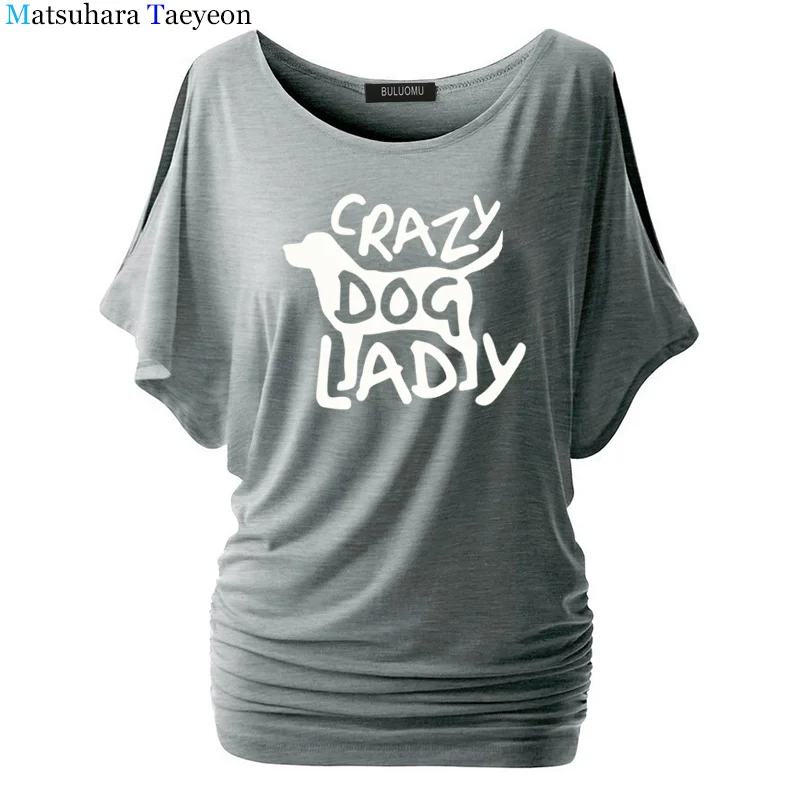 Модная женская футболка с надписью Crazy Dog Lady Повседневная хлопковая хипстерская