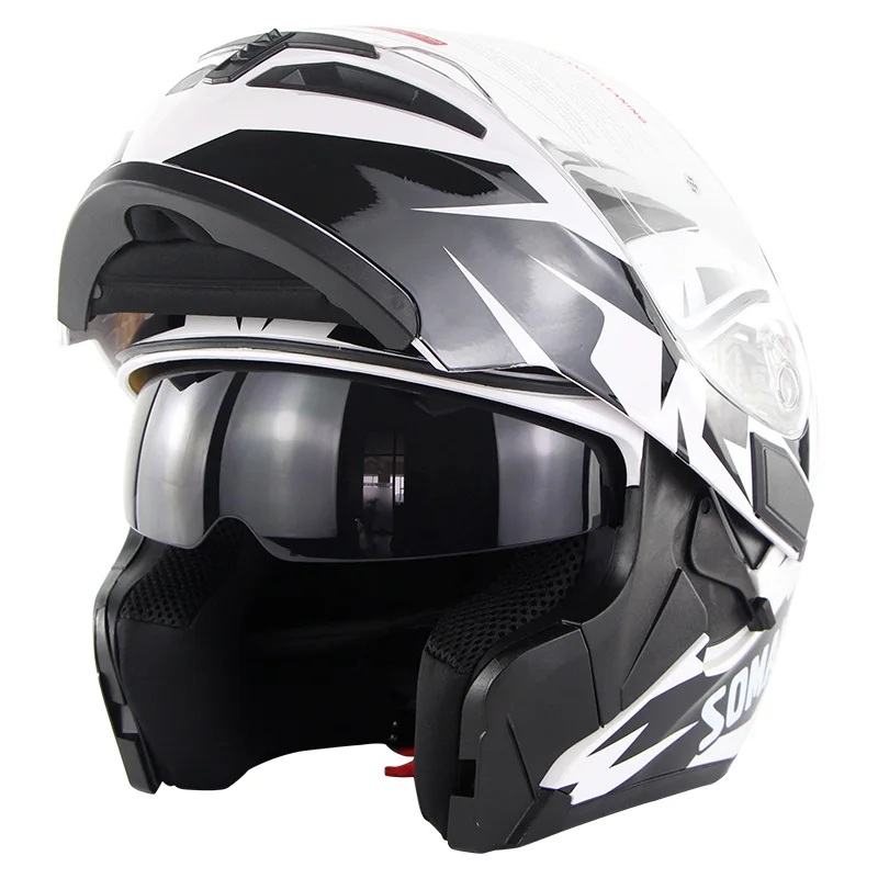 Enlarge Motorcycle Full Face Helmet ABS Casque Moto High Quality Motocross Helmet Motorbike Riding Capacete Dual Lens DOT Casco Moto