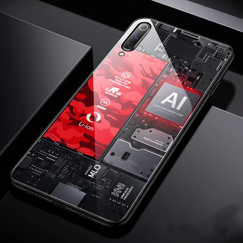 Роскошный чехол из закаленного стекла для Xiaomi mi 9 TPU стекло с мягкими краями чехол для Xiaomi mi 9 mi 9 se чехол Aixuan - Цвет: color 3