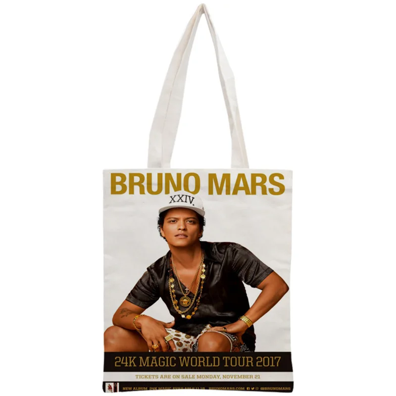 Сделанная на заказ Сумка-тоут Bruno Mars многоразовая женская сумка плечо складные