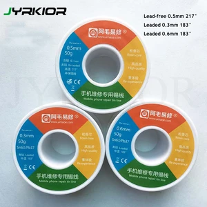 Катушка для сварочного железа jyrkпаса, 50 г, 0,3 мм, 0,5 мм, 0,6 мм, Оловянная, свинцовая линия, канифольный сердечник, флюс для пайки
