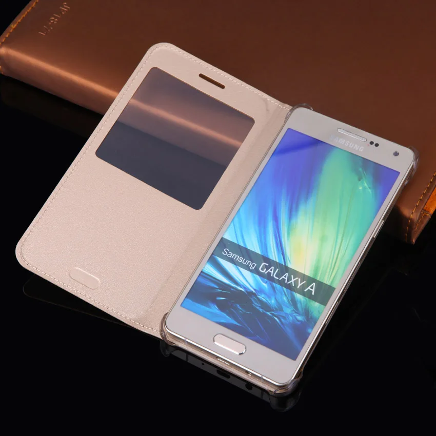 Кожаный флип чехол с окошком для Samsung Galaxy A3 2016 A 3 A32016 SM A310 A310F DS телефона 360 полный