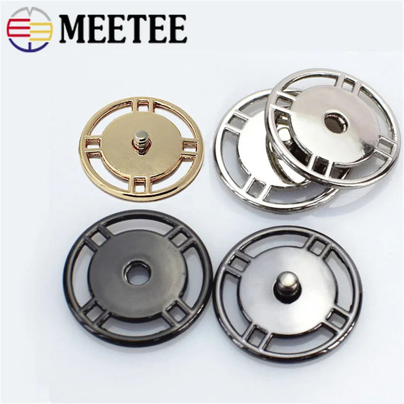 Meetee 10 комплектов 21 мм/25 мм металлическая защелкивающаяся Пряжка Женское пальто декоративная застежка Пуговицы DIY свитер аксессуары для шитья одежды ZK762