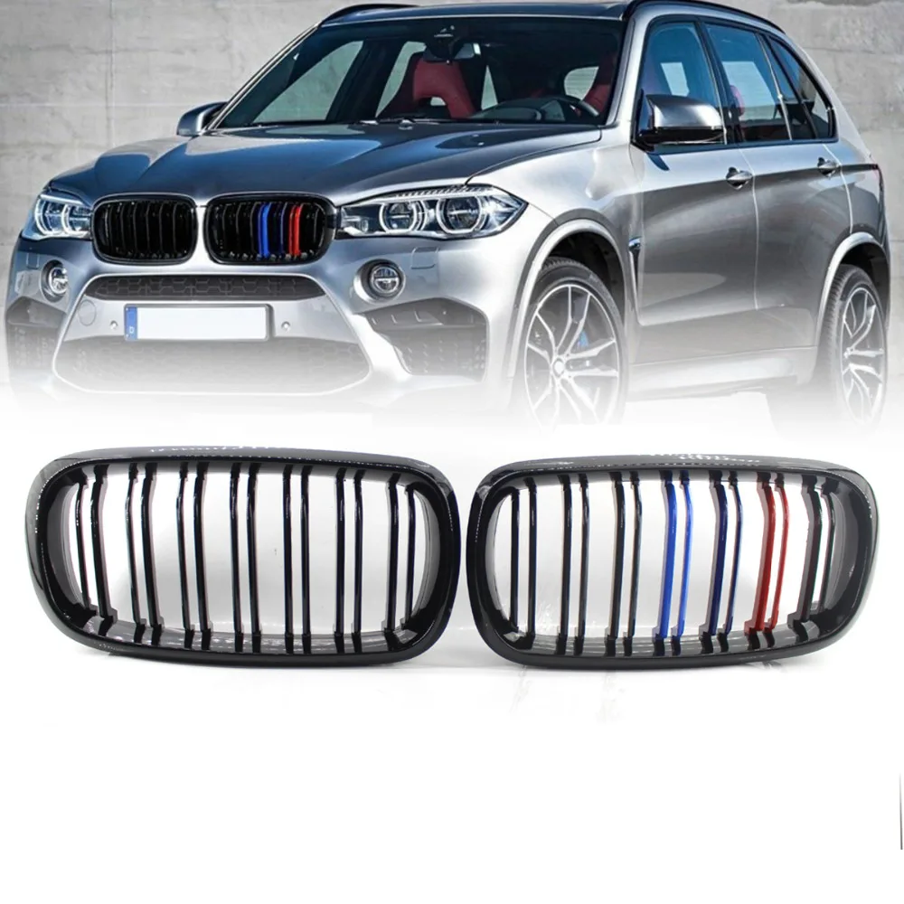 Для 2014 2017 BMW F15 F16 X5 X6 F85 X5M Передняя глянцевая черная M цветная решетка для