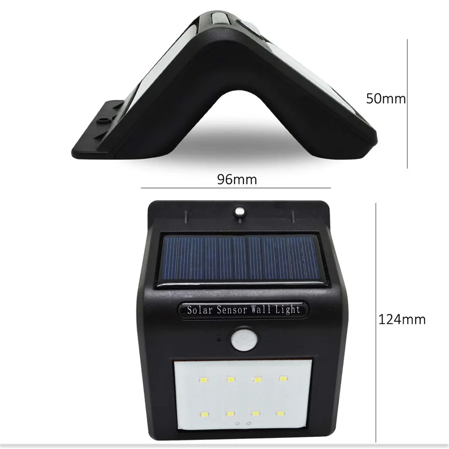 Открытый водонепроницаемый светодиодный солнечный свет 8/16 датчик движения