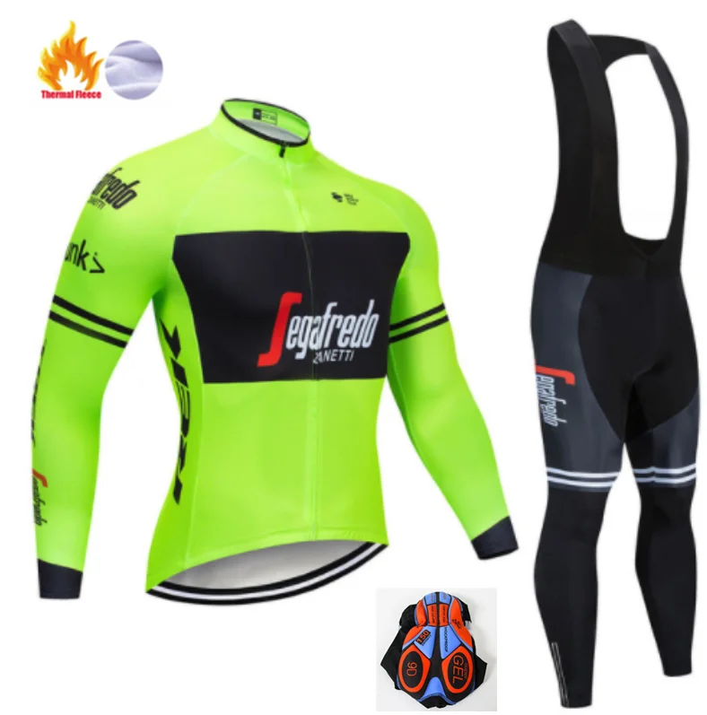 Winter Cycling set Черно-белый трекинговый велосипед с длинными рукавами, одежда из теплого флиса, Ropa Roupa Invierno, одежда для MTB велосипеда, зимняя одежда для велоспорта - Цвет: Winter Cycling set