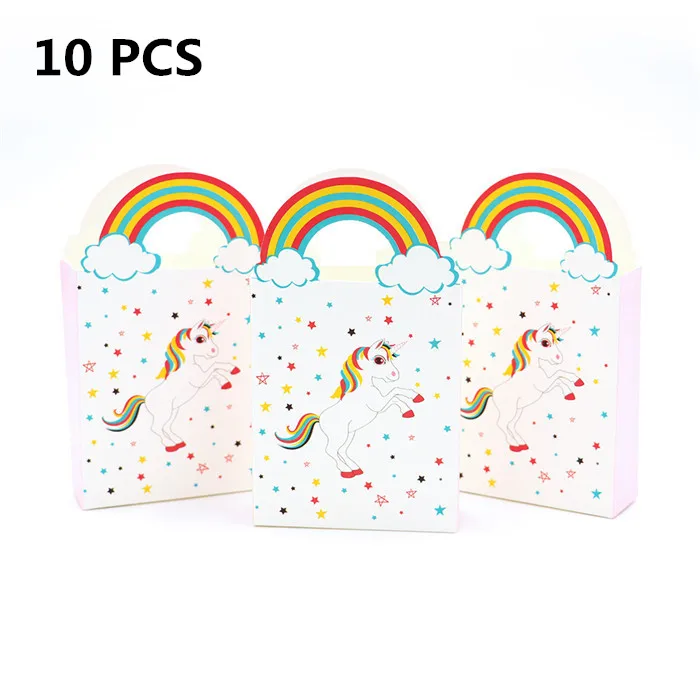Unicorn Bags OurWarm 10 шт. Свадебные сувениры бумажный мешок для печенья картонная коробка для конфет Подарочная коробка для детей с днем рождения для дома Свадебная вечеринка украшение стола - Цвет: Unicorn Bags