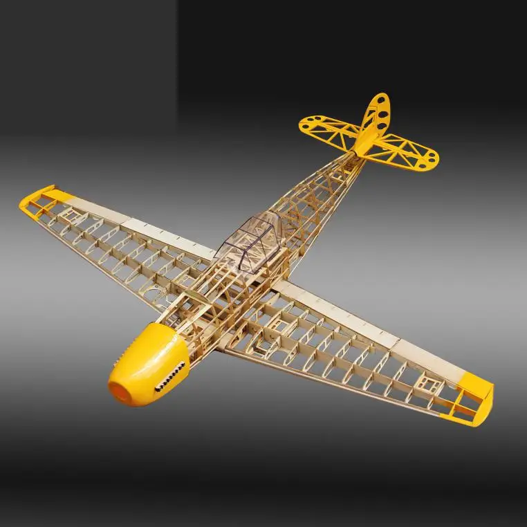 BF109 модель, модель самолета, bf 109 модель RC самолет, DIY BF109 модель дистанционного управления самолет комплект - Цвет: Дерево