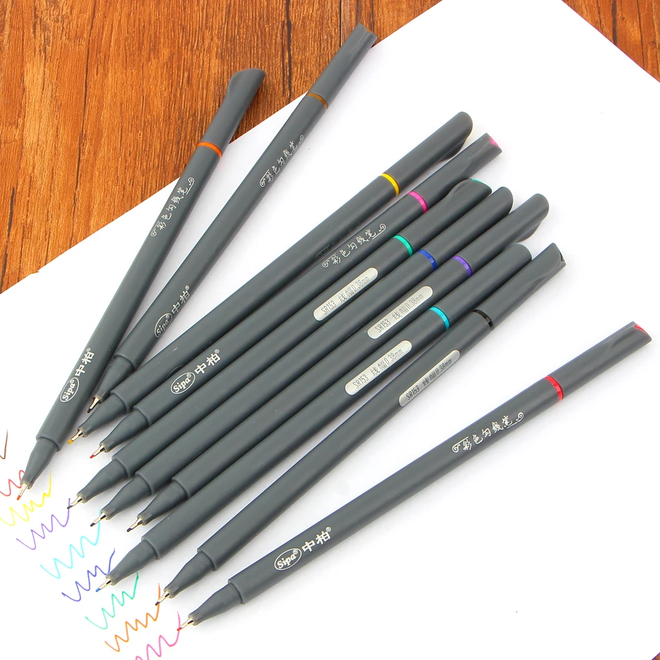 Гелевая ручка для рисования манги 0 38 мм 10 шт.|colored gel pens|gel penschool suplies |