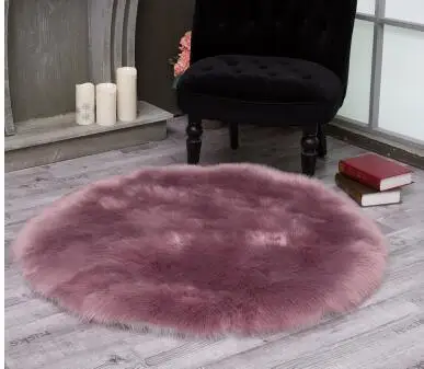 purple Супер Мягкий моющийся ковер из искусственной овчины, теплый ворсистый коврик для сиденья, пушистые коврики из искусственного меха, коврики для напольных стульев, диванов, подушки, 4 размера - Цвет: purple