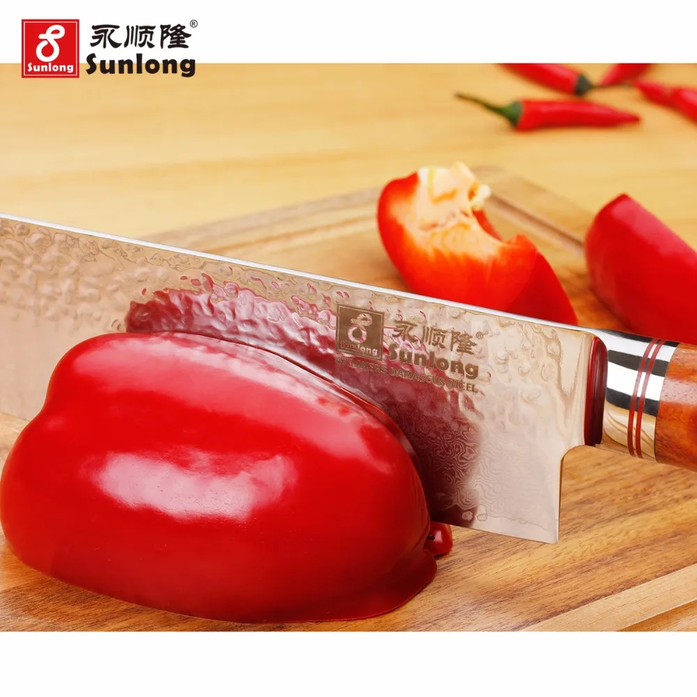 Японская ручка из дамасской стали Sunlong Nakiri 6 5 дюйма Usuba VG10 67 слоев натурального
