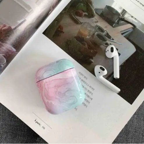5 Чехол для наушников для Airpods 2, чехол, роскошный мраморный Жесткий Чехол для наушников, защитная крышка, аксессуары для Air pods, 1 Зарядная коробка - Цвет: 5