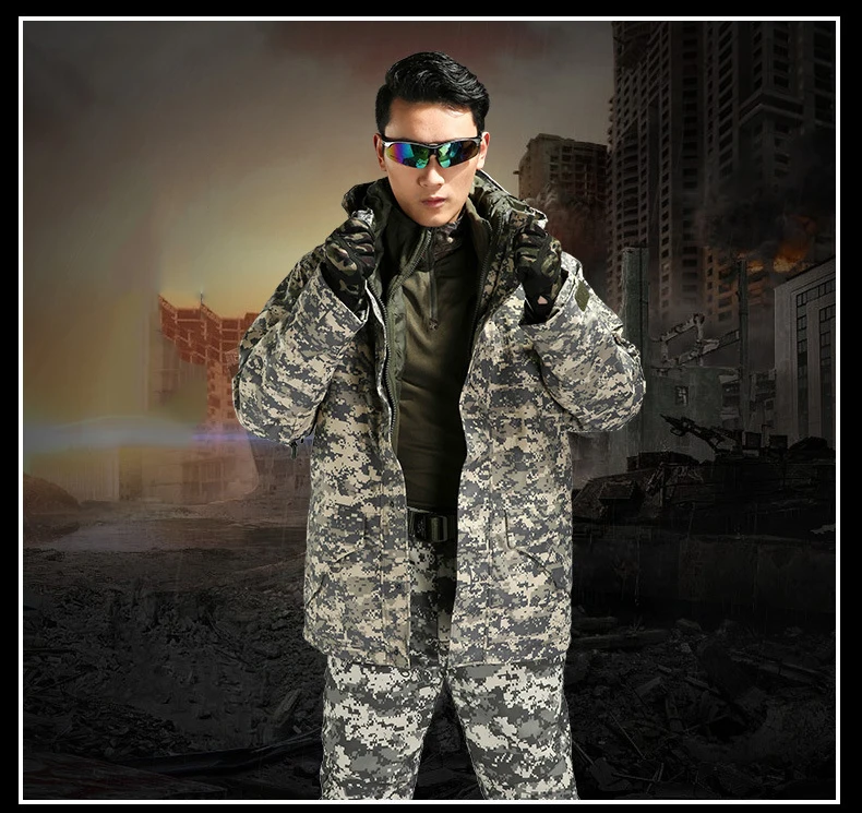Тактическая одежда Airsofts Wehrmacht Cs Go, камуфляжный костюм для мужчин, зимняя теплая Военная Униформа с капюшоном, 2 в 1, водонепроницаемая военная форма