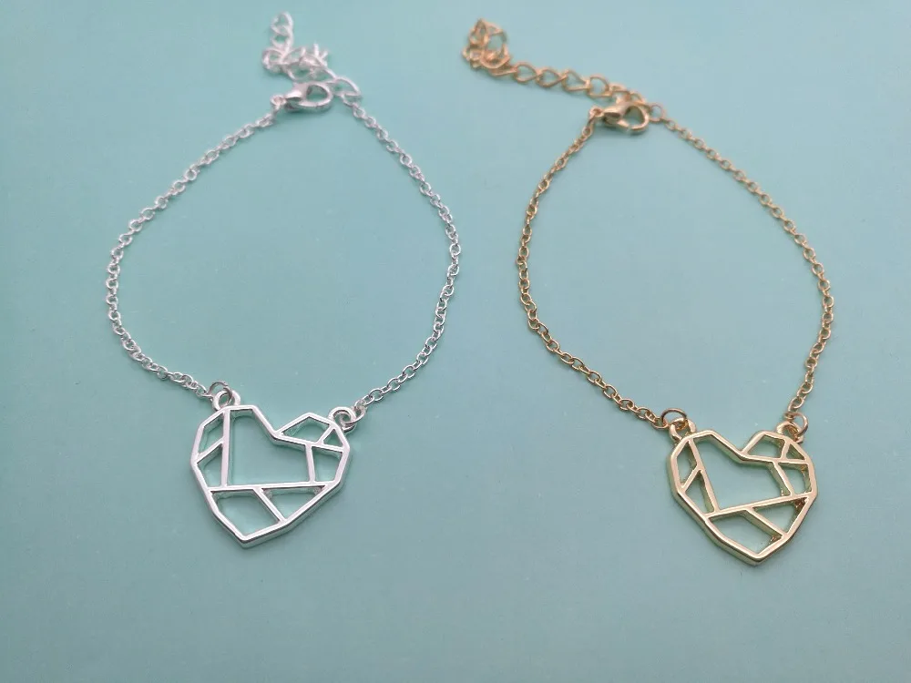 Проволочный обернутый браслет Love Heart Открытое сердце с картой символ знак мира