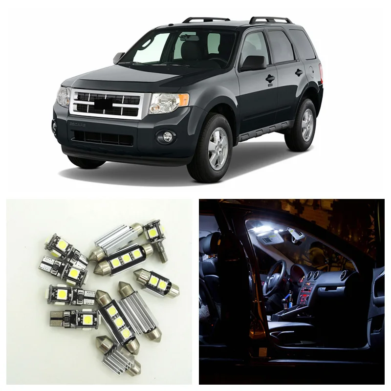 11 шт. белые светодиодный светодиодные лампы посылка для 2001 2002 2003 2004 2005 Ford Escape Map