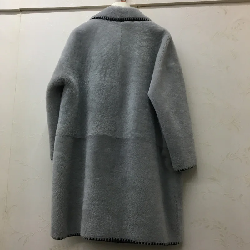 2021 Лидер продаж натуральный с мехом кролика Женские настоящие кожаные пальто