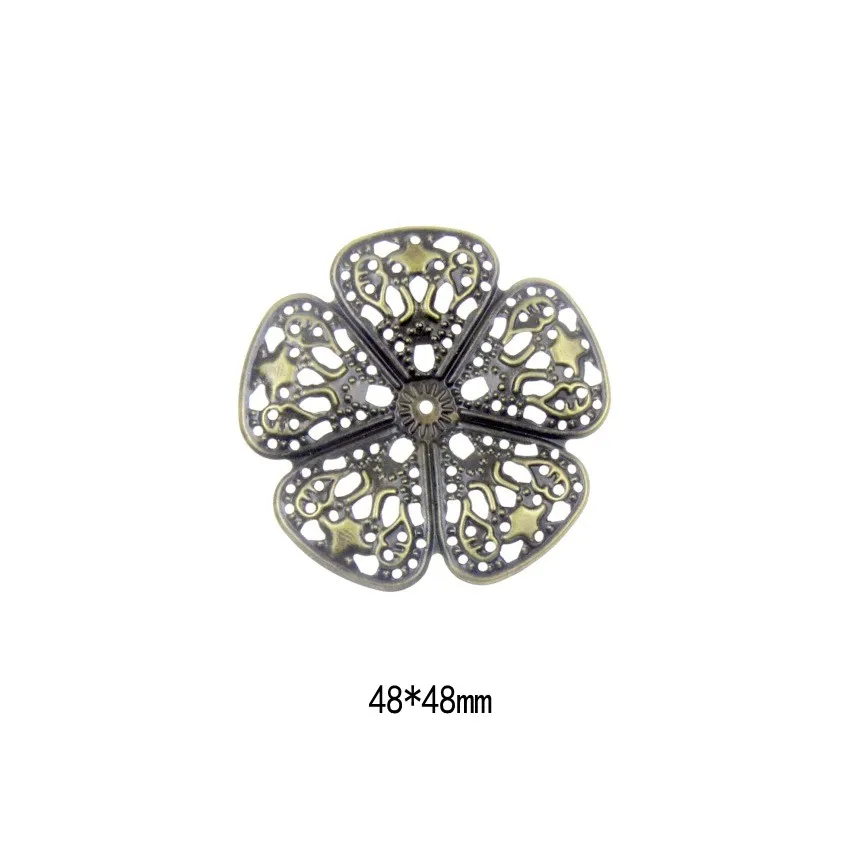 Flower 11 10 шт. античный бронзовый цвет металлический цветок филигранные Обертывания Разъемы ремесла подарок украшения DIY ювелирных изделий - Цвет: Flower 11