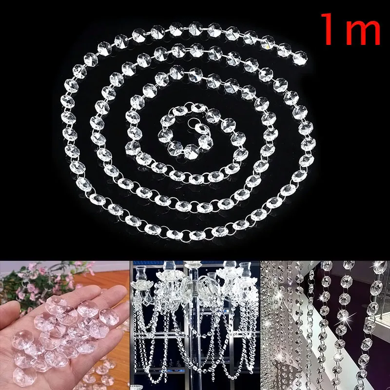 1 м новый бисер Висячие кристально чистые акриловые бусины Подвески гирлянды для