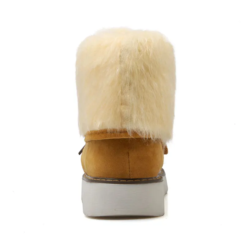 

fanyuan Fashion Comfortable Women Boot Fur Warm Snow Boots Female Lace Up Ankle Boots Women Shoes Women Bottes Winter Shoes