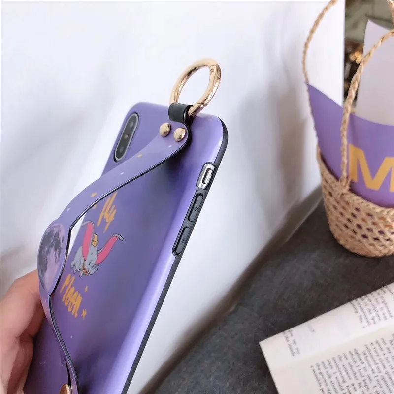 Милый Фиолетовый чехол для телефона с рисунком летящего слона iphone XS MAX XR X 6 6s 8 7plus S