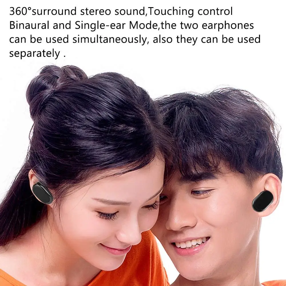 

OKCSC K9 Earphone Bluetooth 5.0 EDR Wireless Mini Earpads Stereo Gaming Waterproof Headset for Phone with Mic Charging Room