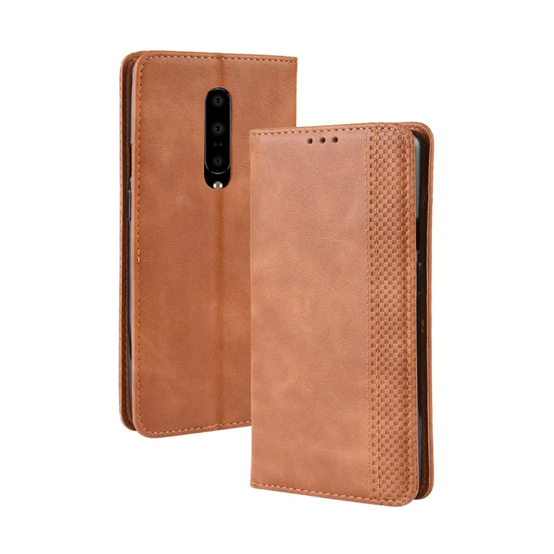 Магнитный кожаный чехол-кошелек для OnePlus 7 чехол Pro с отделением карт откидной