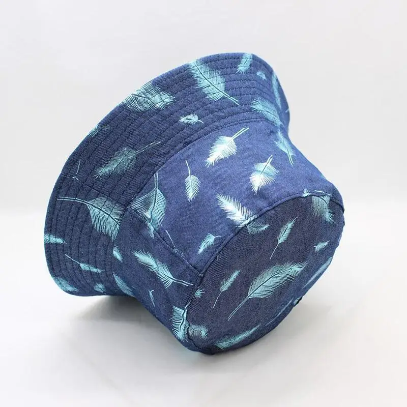 Стиль Новинка В стиле ретро С принтом перьев для два варианта ношения джинсовая