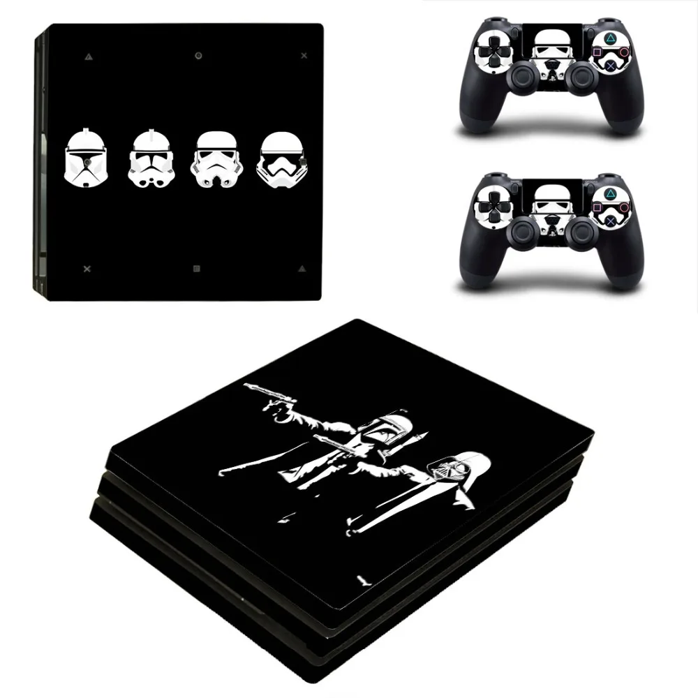 Виниловая наклейка Star Wars PS4 Pro для консоли Sony Playstation 4 и 2 контроллера Pro|Наклейки| |