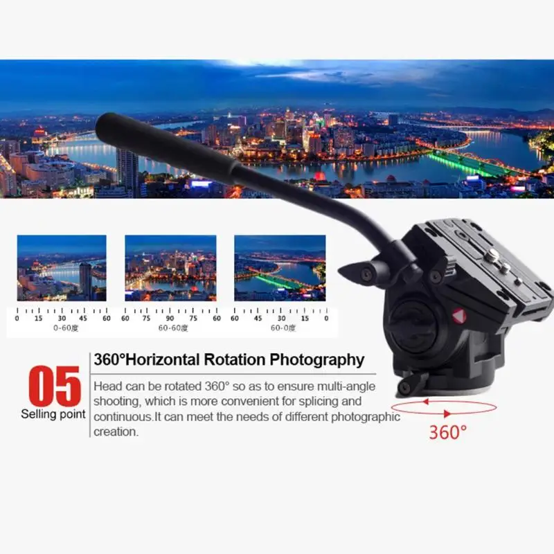 Kingjoy VT-3510 головка штатива для видео из алюминиевого сплава 360 градусов панорамная подставка для камеры амортизирующий держатель 300*130*110 мм