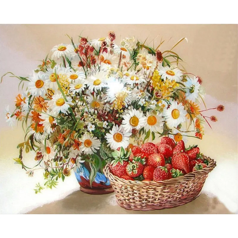 

YIKEE Full Diamond Painting Flowers 5D DIY Diamond Embroidery Mosaic Picture Of Rhinestone Decoration Home k272