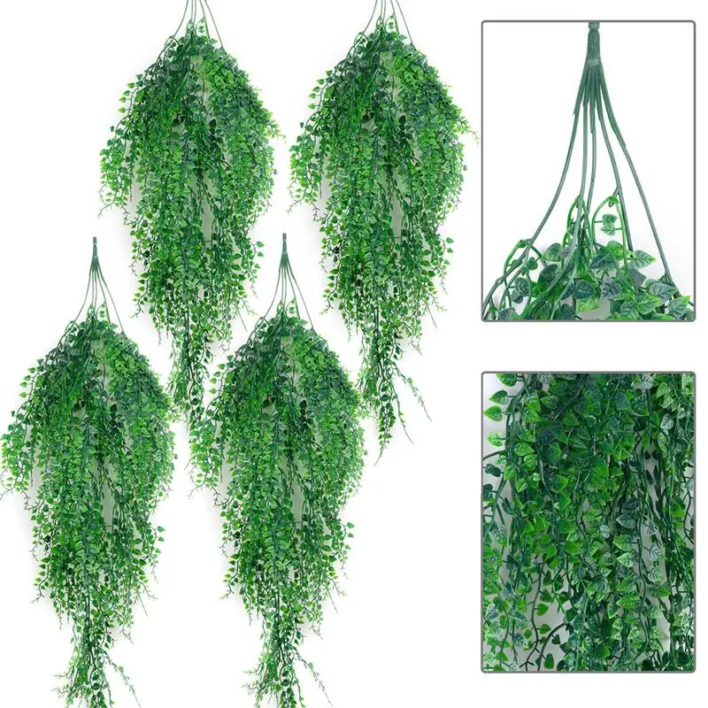 Green Artificial Hanging Plant Simulated Leaves Fake Ivy Fake Hanging Plants For Wedding Home Decor