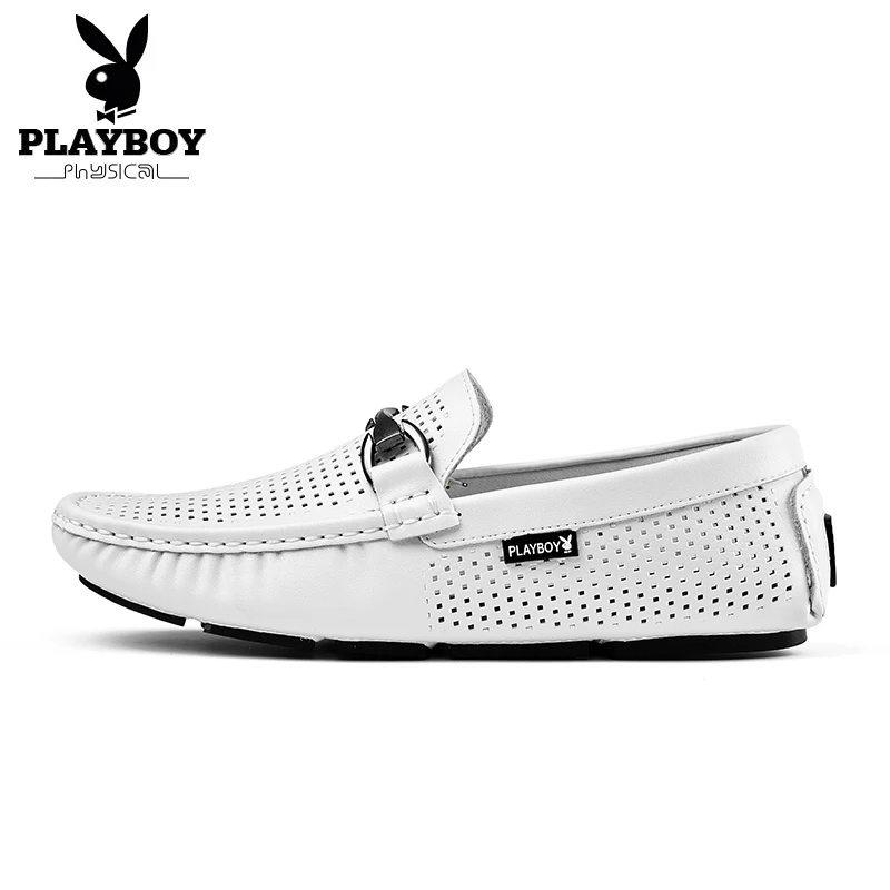 PLAYBOY/Большие размеры 38-44; модная повседневная мужская обувь из натуральной кожи; обувь из спилка со складками без застежки; мужская повседневная обувь; DA71076-2