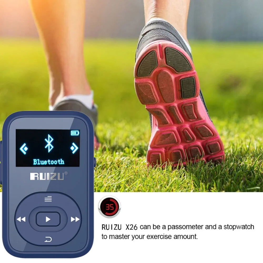 Mp3 плеер RUIZU X26 MP3 музыкальный Bluetooth walkman 64 Гб Micro SD Поддержка WAV WMA APE FLAC TXT