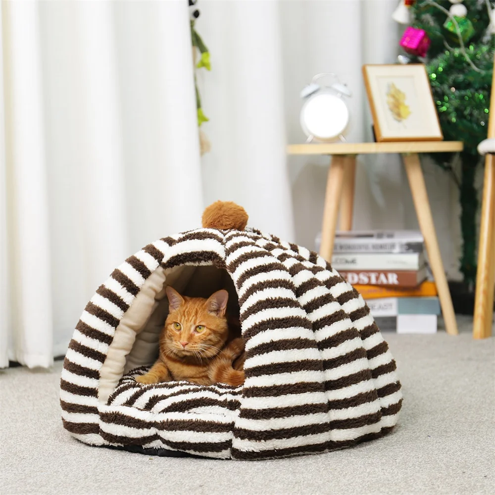 Супертеплая Лежанка для кошек зимняя теплая котят и щенков с подушкой палатка