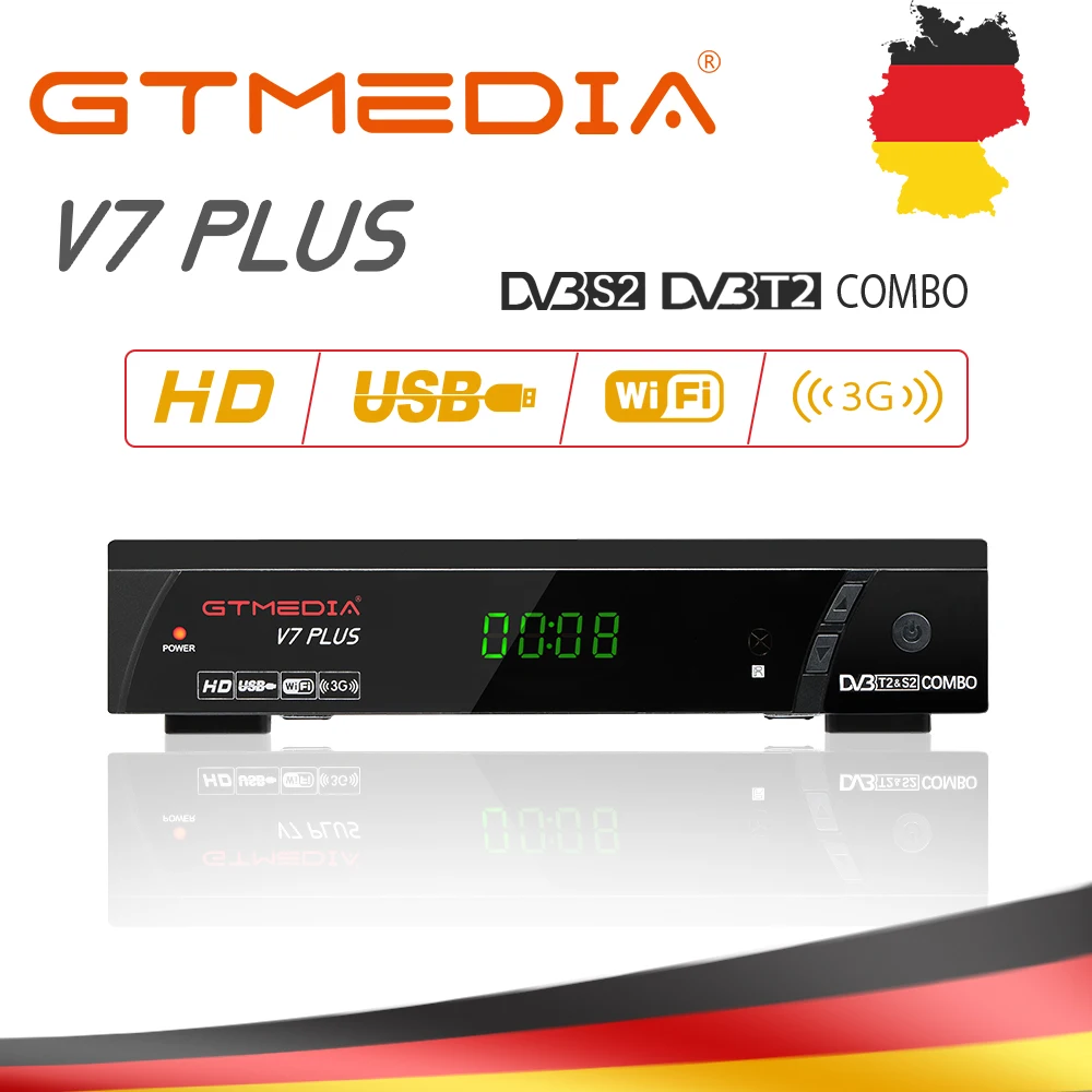 GTMEDIA V7PLUS HDMI цифровой спутниковый ТВ приемник тюнер Dvb T2 с антенной Wi-Fi Full-HD 1080P h.265 Dvb-s2 тюнер cccam ТВ коробка