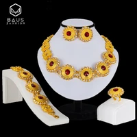 baus ethiopian jewelry dubai gold color jewelry sets crystal african beads jewelry set choker women bridal jewelry set design