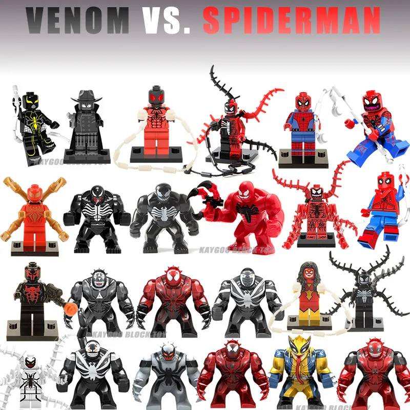 Анти яд совместимые legoings Дэдпул Человек паук Фигурки Супер Герои Мстители