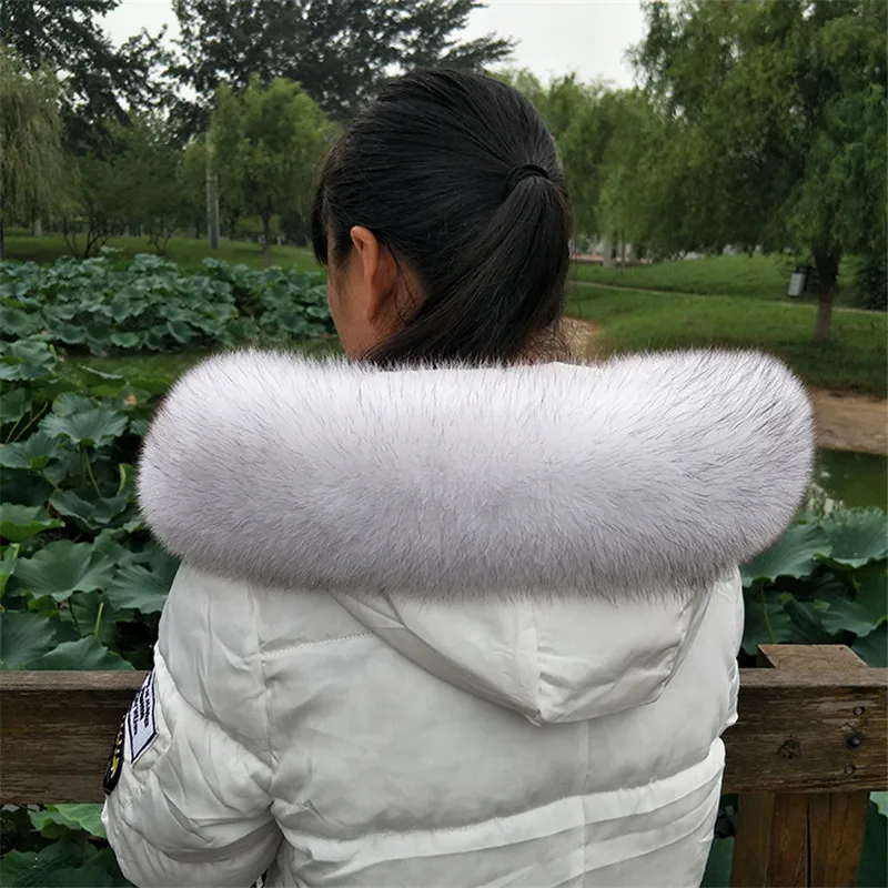 New fashion Natural Fox fur collar Winter scarf shawl multicolor fox fur collar Scarves Solid warm Women hood fox fur muffler
