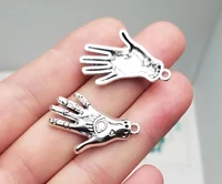 15pcslot 30x20mmhamsa hand pendants antique silver plated hand eye charms diy supplies jewelry making finding accessories